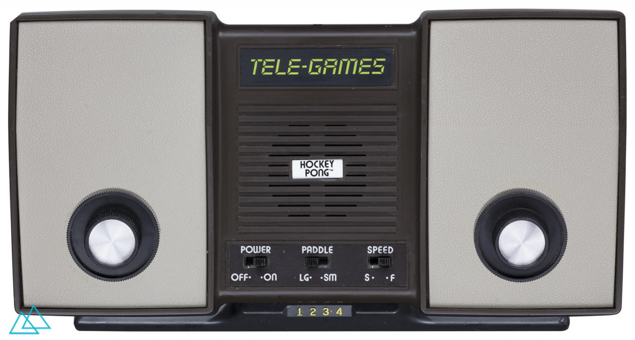 Top view dedicated video game console Sears Tele-Games Hockey Pong
