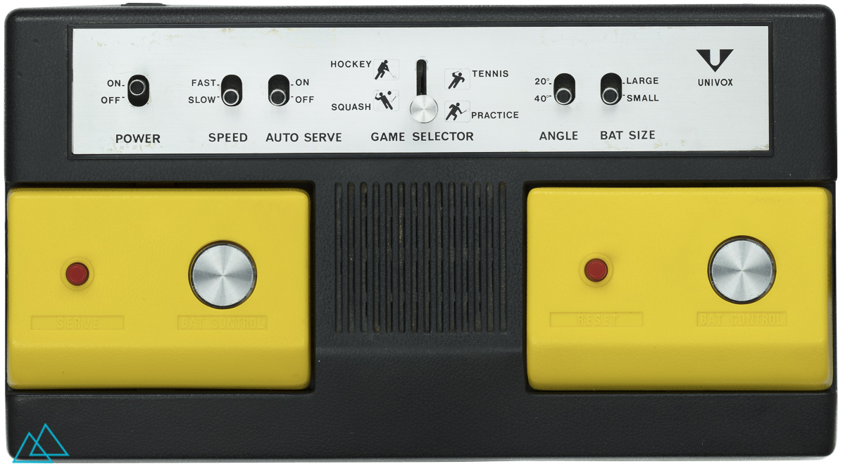 Top view dedicated video game console Univox 4IN yellow