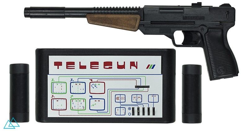 Top view dedicated video game console Cabel Electronic Telegun