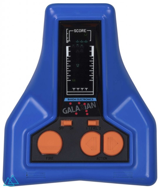 Top view dedicated electronic game handheld console Bandai Electronics Galaxian